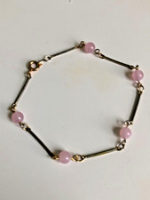 Vintage-Armband. Mit Rosenquarz. Länge: 20 cm. Breite: 0,5 cm.