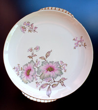 Schirnding Bavaria Servierplatte Ø27 cm, Frühlingszauber, 1960er, Blumen & Gold
