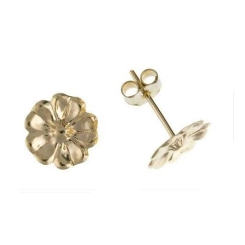 Blume ohrstecker massiv - blume,