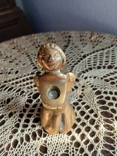 schwerer Kerzenhalter Messing Engel ca 8,5 cm 380 Gr massiv Weihnachten