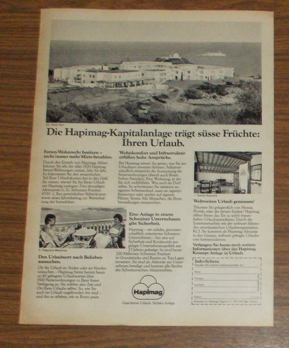 Seltene werbung hapimag - werbung,