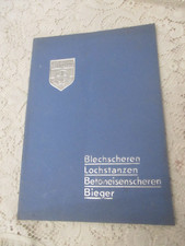 um 1930 ORIGINAL PEDDINGHAUS  : Katalog Musterbuch Blechscheren BIEGER Stanzen
