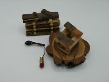 Feuerstelle und Brennholz für die Weihnachtskrippe  LED Licht Krippe Lagerfeuer