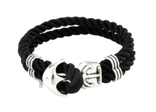 Ankerarmband schwarz 21 cm