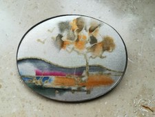 Brosche Seidenmalerei, Ca. 5.5 x 4 cm