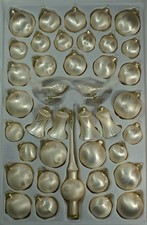 Lauschaer Glas Christbaumschmuck Sortiment 39 tlg. Eislack Champagner mundgeblas