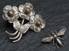 2 alte Silber Broschen