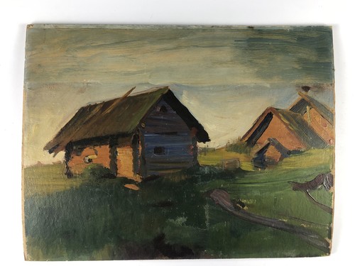 ölgemälde moor hütten - hütten,