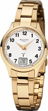 REGENT Armbanduhr Damen 12030075 Quarz Funkuhr Datumsanzeige 29mm gold