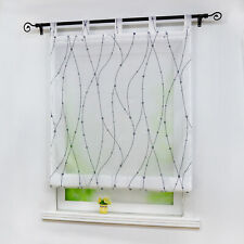 Raffrollo mit Schlaufen Transparent Raffgardine Fertigvorhang Gardine Bedruckt