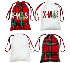 Plaid Christmas Fabric Bag