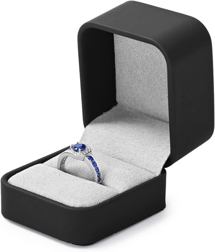 Leder ringbox schwarz ring - leder,