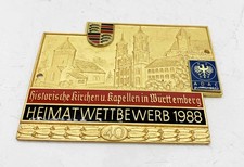 Plakette Heimatwettbewerb 1988 Porsche ADAC 40 Jahre historische Kirchen und Kap