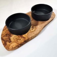 Futterstation Fressbar Futternapf WALDGLÜCK Olivenholz Unikat von HOLZVERLIEBT