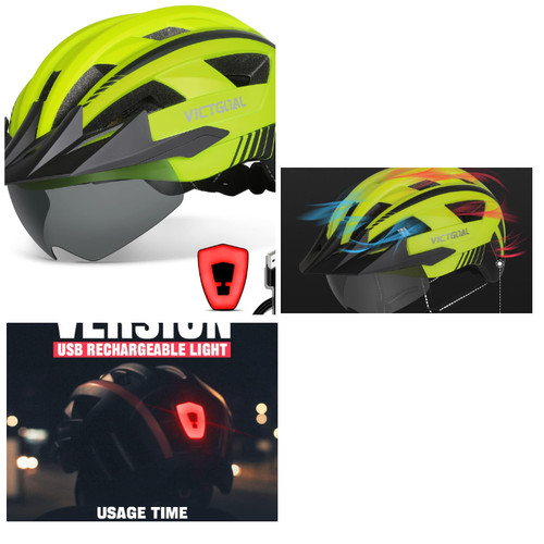 Fahrradhelm mit visier usb - mit,