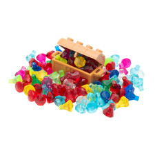 LEGO® Edelsteine Diamanten Juwelen Schatz - 100 Stück + Schatztruhe Nougat NEU