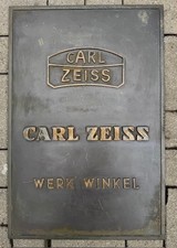Orig. Bronzeschild Carl Zeiss