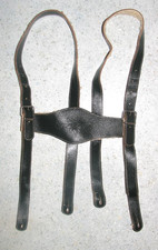 Trachten- Leder- HOSENTRÄGER dkl.- grün aus GLATTLEDER z. LEDERHOSE bis ca. 97cm