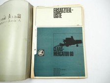 Claas Mercator 60 Mähdrescher Ersatzteilliste Bildkatalog 1973