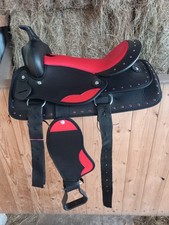 Westernsattel Colour Star mit Glitzer Strass ideal für Shetty Pony Holzpferd