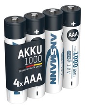 4x ANSMANN NiMH Akku Micro AAA Typ 1000 (min. 950mAh) HR03 5030882
