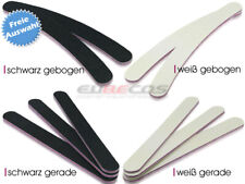 EuBeCos 10 x Profi Nagel Feilen Schwarz Weiss Gerade Gebogen MADE IN GERMANY