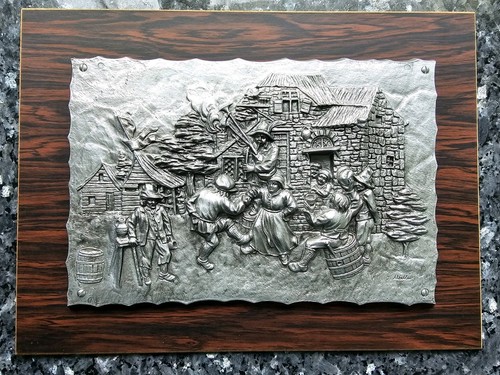 Großes zinnrelief wandbild - zinnrelief,