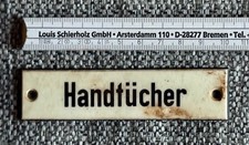 Eisenbahnwaggon-Schild "Handtuecher" DB Originalschild