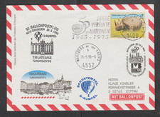 Ballonpostflug - Pro Juventute 93 Ballonfahrt ab UNO Wien 26.05.95