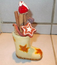 Keramik- Stiefel 14 cm Weihnachts - Deko