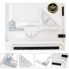 Zeichenbrett Zeichenplatte Reißbrett A4 + Lineal Winkelmesser Set Multifunktion