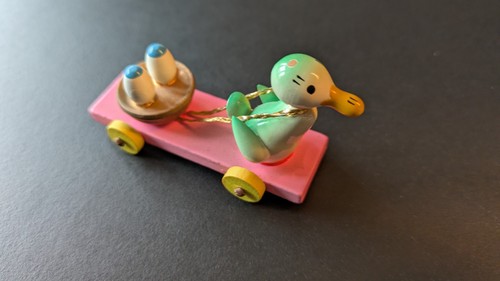 Goula holzfigur ente - goula, wagen