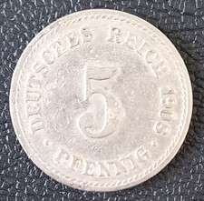Münze, Deutsches Reich, 5 Pfennig, 1908, A