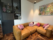 Verkaufe ledercouch - ledercouch, cognac)