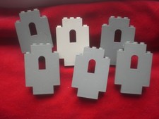 6x Lego 4444 altgrau hellgrau weiß Burg Element Panel Wand Mauer Ritter Schloss
