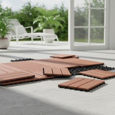 8x WPC Terrassenfliesen