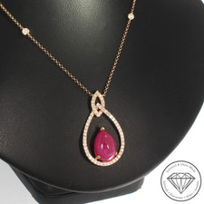 Wert 4050 € Brillant Rubin Collier 750 18 Karat Rose Gold xxyy