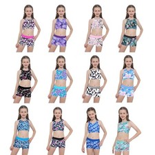 Mädchen Tankini Set Badenazug BH+Shorts Sportanzug Sommer Bikini Badebekleidung 