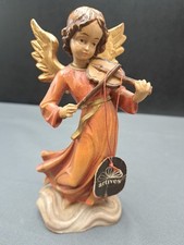 Excellente ENGEL FIGUR  GEIGE Holzkunst Krippen Figur 16 cm Nachlass GRÖDEN  ???