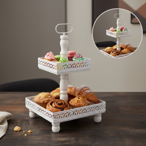 Melko metall etagere weiß 2 - etagere,