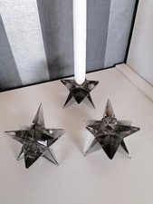 Rosenthal  3 kleine Kosta Sterne  Glassterne in schwarz - selten