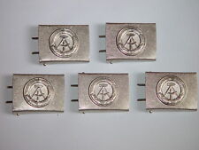 5 x NVA Koppelschloss silber für Lederkoppel, MdI Bepo VP Trapo DDR MfS LASK GT