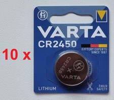 10x Varta Knopfzellen CR2450 Blister Einzelverpackt
