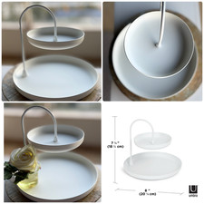 UMBRA Etagere 'POISE' Weiß, Metall; H: 18,5 cm; ø 20 cm; Zweistufig