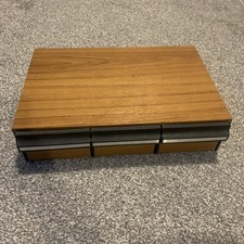 Vintage 1970s /80s Cassette Tape Storage Case 3 Drawer Cabinet Holds 36 Tapes