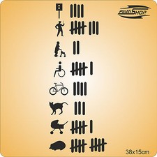 2x Strichliste 38cm Abschußliste XXL Trefferliste Aufkleber Shocker Sticker F