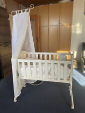 Wiege  Schaukelwiege Babywiege Holz Weiß Bett Set Noah Buche  VitaliSpa
