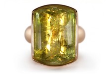 Großer Designer Ring 1 Heliodor 22 Karat 750 Rosegold Gr. 67 [BRORS 19563]