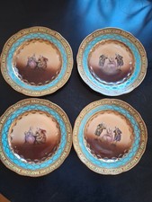 4 alte Teller Anton Weidl Gloria Porzellan Karlsbad Dekor Liebesszenen um 1935