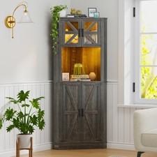 Eck Küchenschrank mit Große Speicherkapazität,Buffetschrank mit 2 Türen,